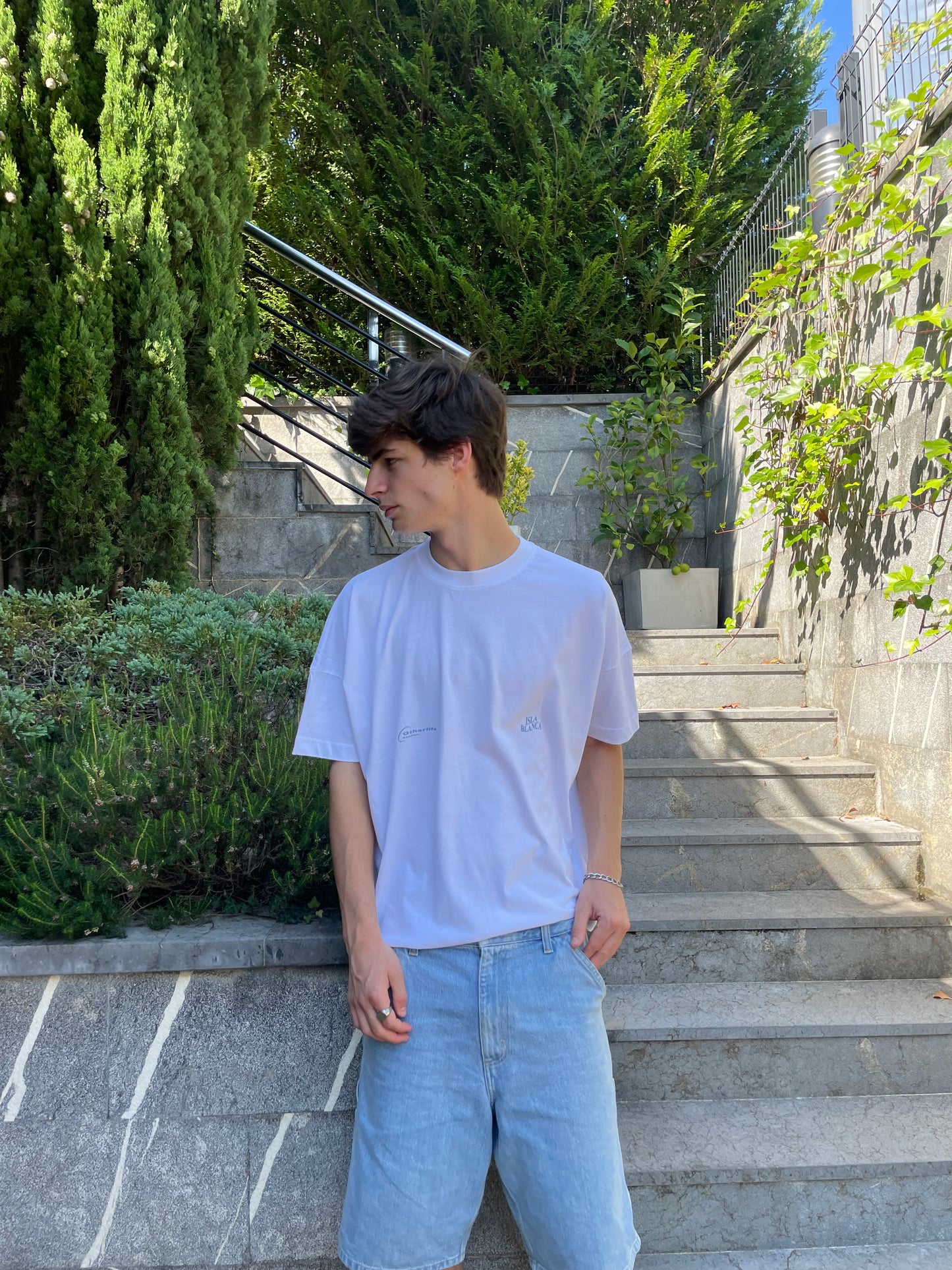 Isla Blanca white boxy tee