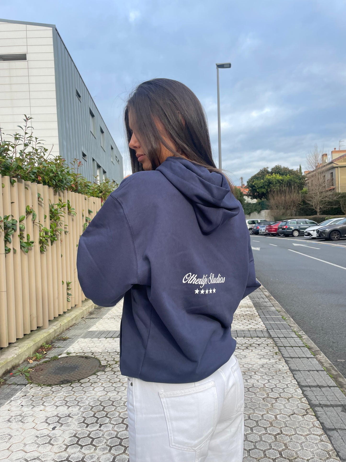 Still Winter navy blue hoodie