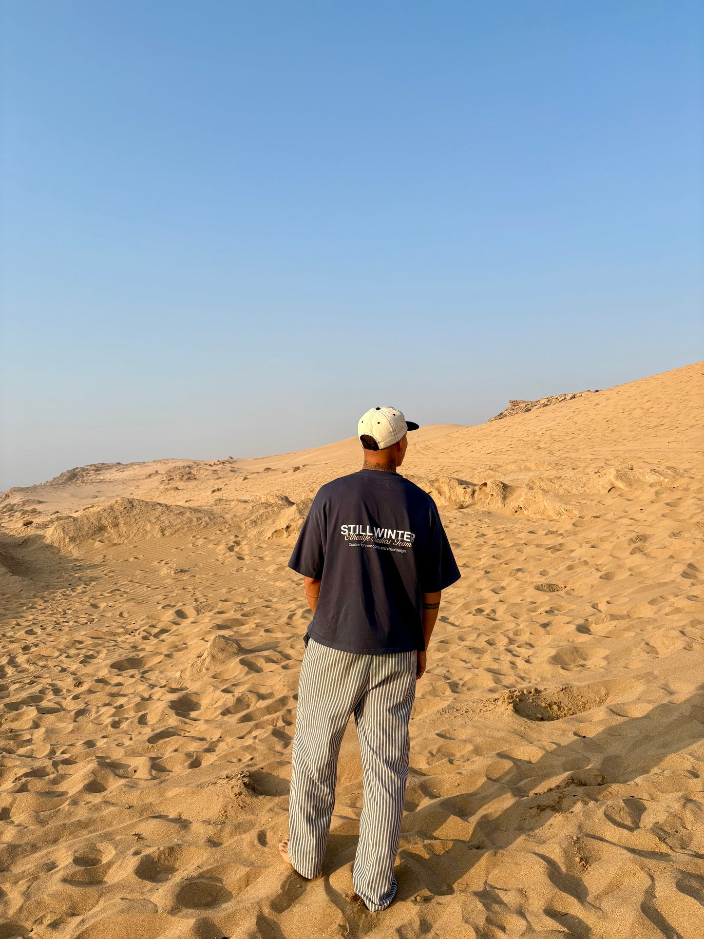 Still Winter navy blue boxy tee