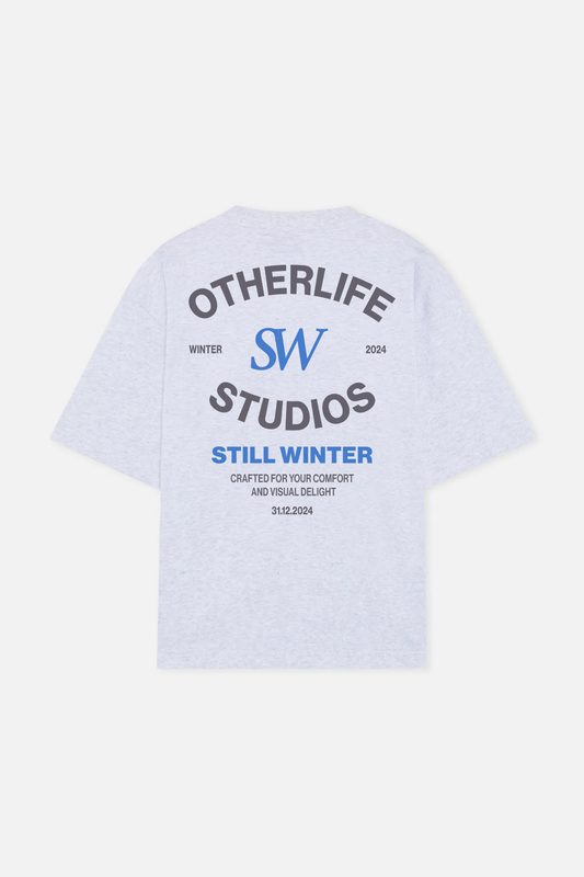 Still Winter light grey boxy tee